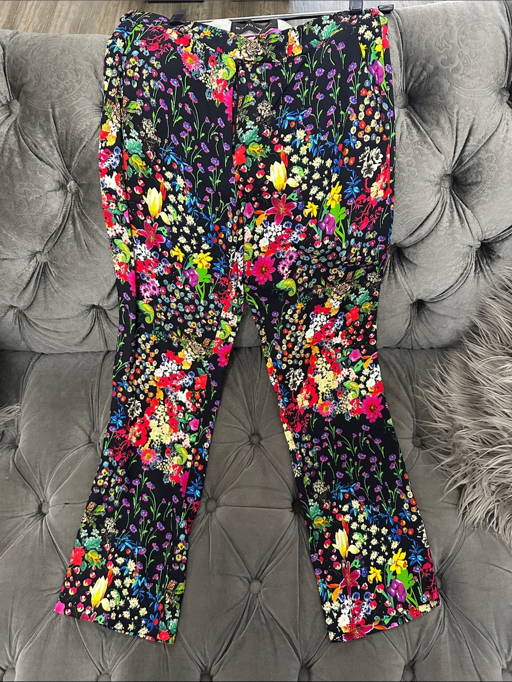 Etro Black Floral Multicolor pants